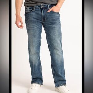 Bootlegger loose 34W 30L men’s jeans acid wash EUC